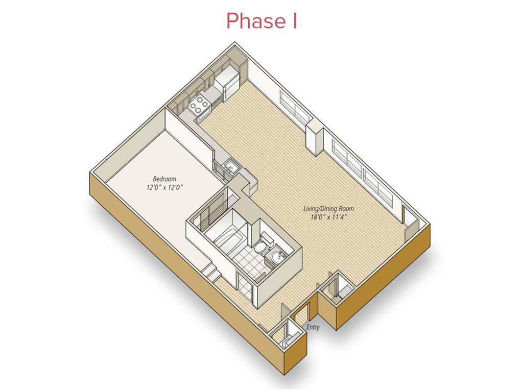 1 bed |  1 bath |  "apartment"